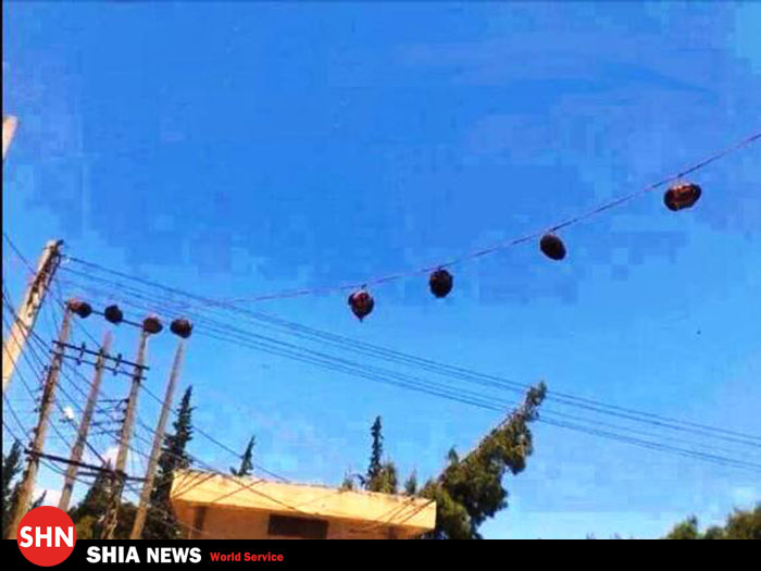 تصویر/ آویزان کردن سرهای بریده مردم رقه بر روی کابل برق توسط داعش(+18)