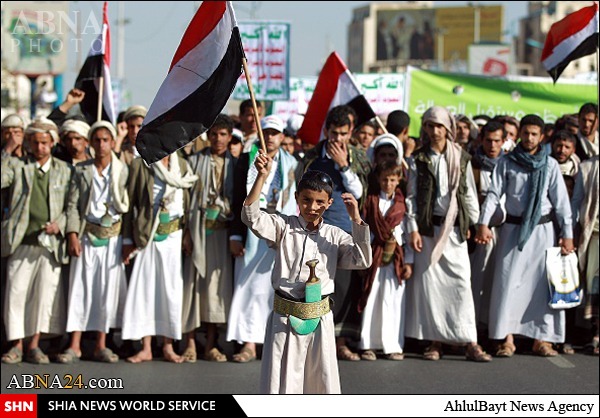 تظاهرات گسترده شیعیان یمن علیه دخالت خارجی و حمایت قاطع از انصارالله + تصاویر