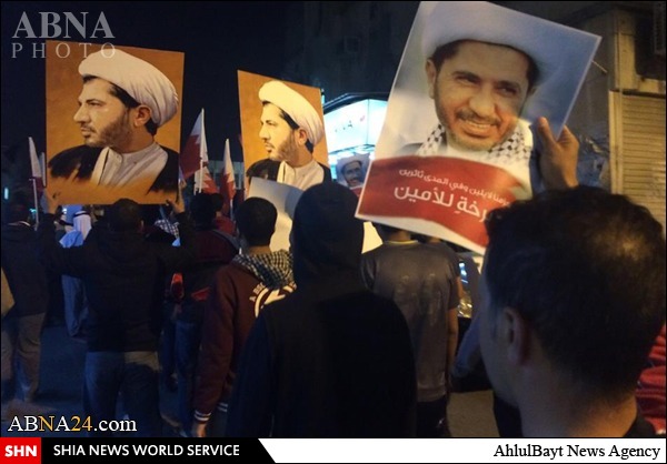 تظاهرات گسترده شبانه پیش از محاکمه شیخ علی سلمان + تصاویر