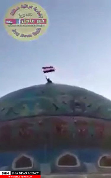 پایین کشیدن پرچم داعش در رمادی+تصاویر