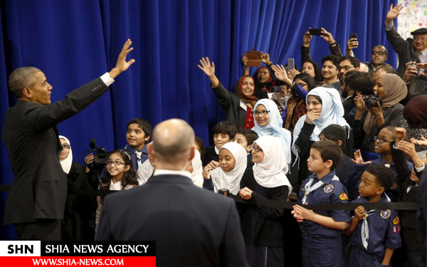 اوباما بدون کفش در مسجد بالتیمور + تصاویر