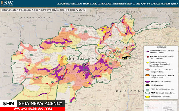 منطق تحت اشغال طالبان و داعش در افغانستان+ نقشه