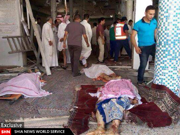 شهادت شیعیان در حمله وهابیون تکفیری به مسجد امام علی (ع) در عربستان + تصاویر