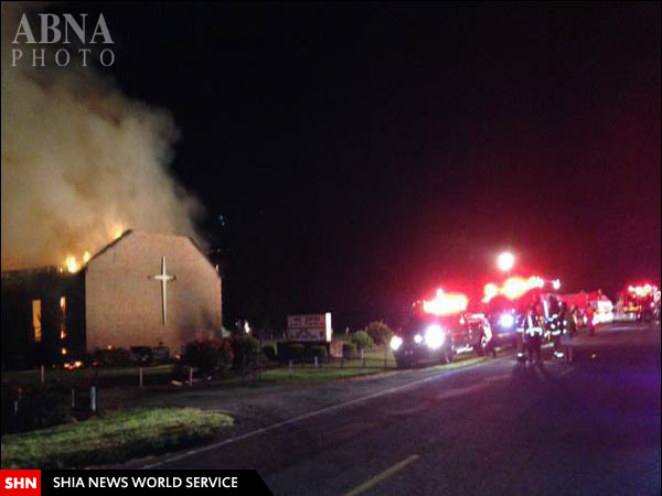 به آتش کشیده شدن یک کلیسای دیگر در آمریکا + تصویر