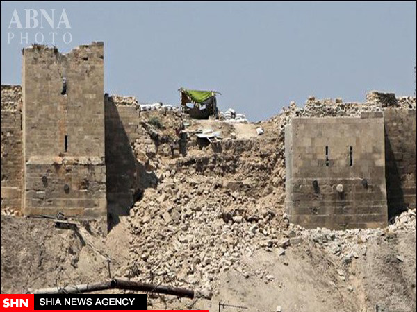 تخریب بخشی از قلعۀ باستانی حلب بر اثر انفجار بمب + تصاویر