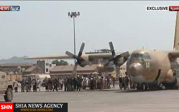 فرود اولین هواپیمای نظامی سعودی در عدن+تصویر