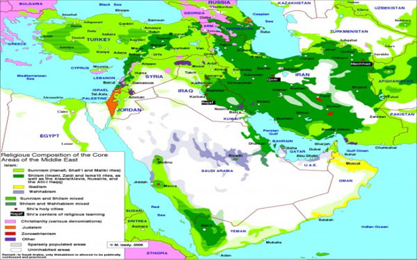 شیعیان در کجای معادلات خاورمیانه قرار دارند؟ +نقشه