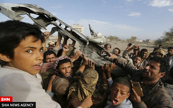 سقوط جنگنده اف ۱۶ عربستان در یمن+تصویر