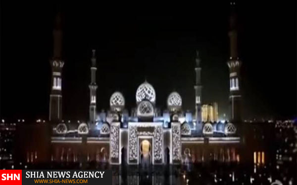 نورپردازی دیدنی مسجدی هنگام اذان+ تصویر