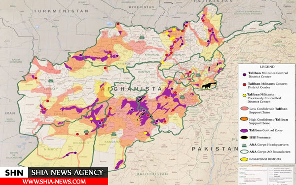 چند درصد از خاک افغانستان در تصرف تروریست هاست؟ + نقشه