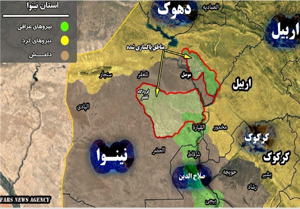 تلاش ناکام داعش برای قطع امدادرسانی به عملیات موصل + نقشه