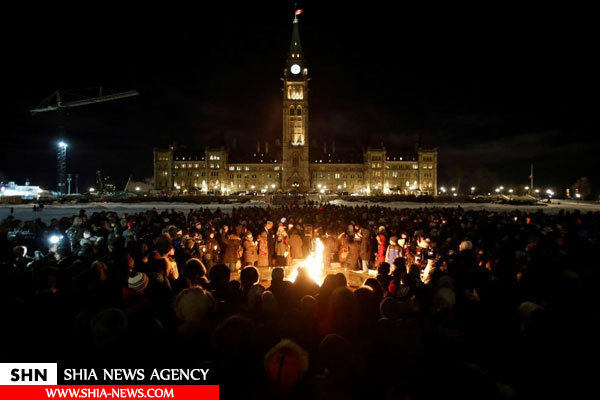 عزاداری مردم کانادا برای مسلمانان مسجد کِبِک