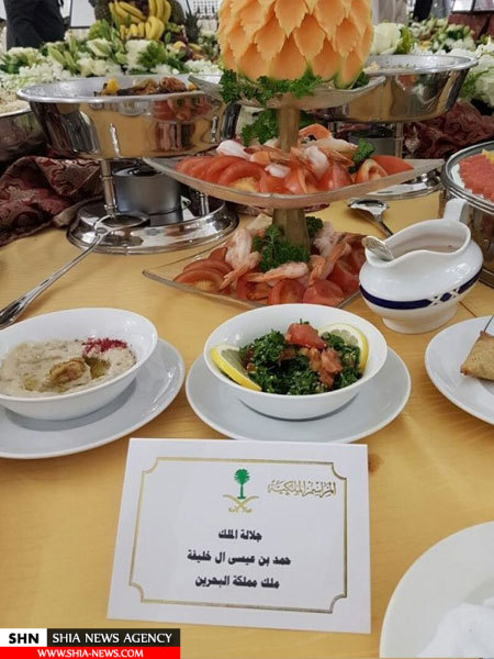 تصاویر ضیافت شام پر زرق و برق شاه عربستان برای میهمانان ویژه