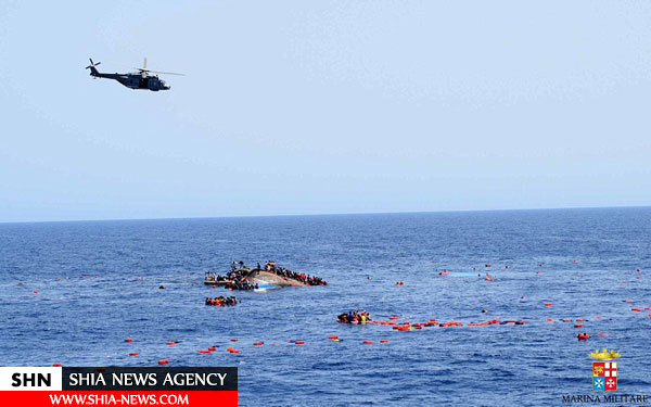 ثبت لحظه واژگونی مرگبار کشتی پناهجویان در مدیترانه