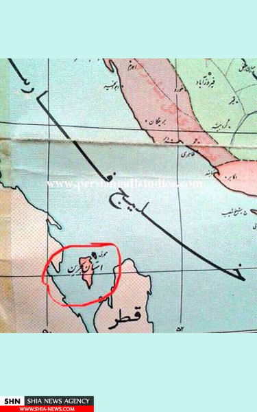 تصویراستان بحرین در نقشه ایران در سال ۱۳۴۰ شمسی