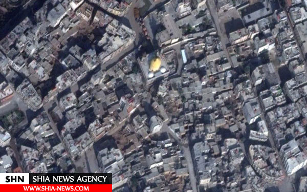 تصویر ماهواره‌ای از تخریب حرم حضرت سکینه (س)