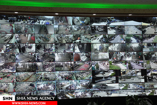 کنترل امنیت حرم مطهر امام حسین(ع) و حضرت عباس(ع) با ۱۲۰۰ دوربین مداربسته + تصاویر