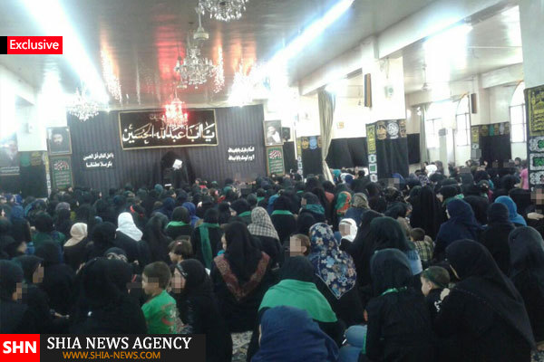 گزارش تصویری/ برگزاری عزاداری حسینی در منطقه زینبیه سوریه