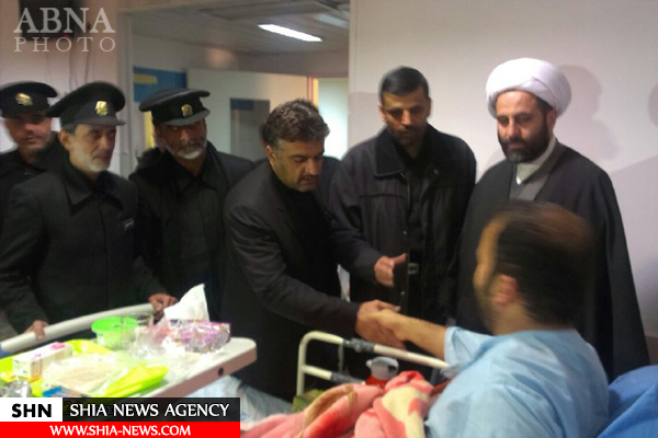 عیادت نمایندگان آستان قدس رضوی از مجروحان حادثه قطار+ تصاویر