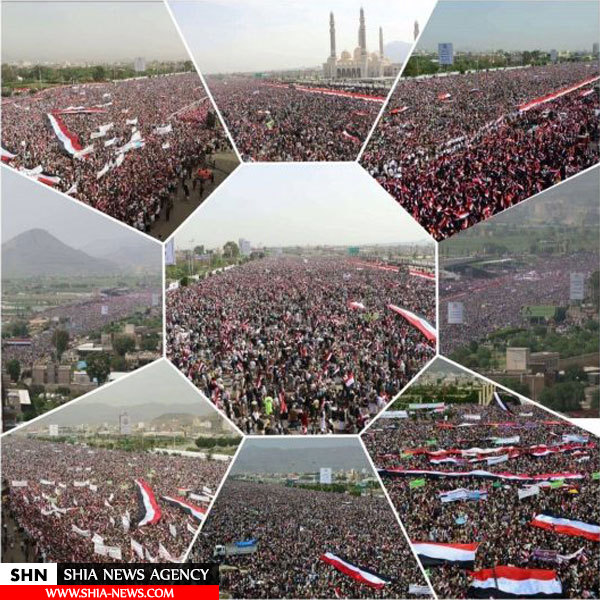 تظاهرات میلیونی مردم یمن در محکومیت دومین سال تجاوز ائتلاف سعودی