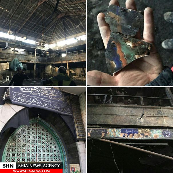 حسینیه درکه تهران در آتش سوخت +تصاویر