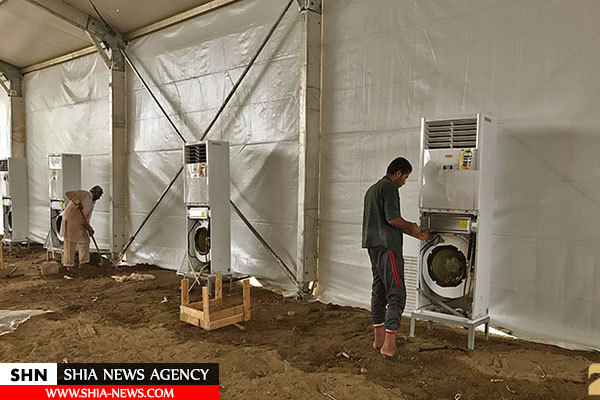 تصاویری از آماده سازی چادرهای عرفات برای حج امسال