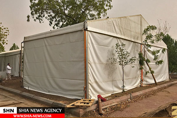 تصاویری از آماده سازی چادرهای عرفات برای حج امسال