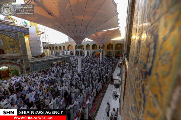 نماز عید قربان در صحن حرم علوی+ تصاویر