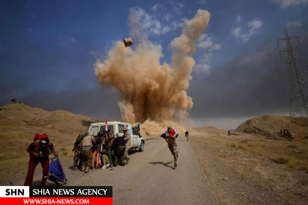 تصویری از انفجار بمب داعش در نزدیکی نیروهای مردمی عراق