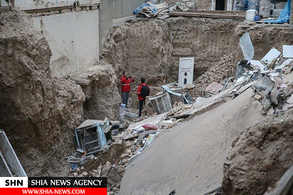 تصاویر ریزش ساختمان ۴ طبقه در تهران