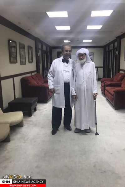 شیخ عیسی قاسم در بیمارستان بین‌المللی بحرین+ تصویر