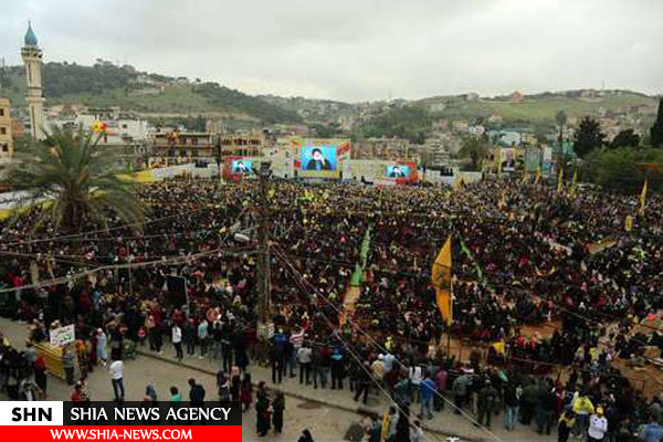 تجمع بزرگ انتخاباتی حزب الله در جنوب لبنان
