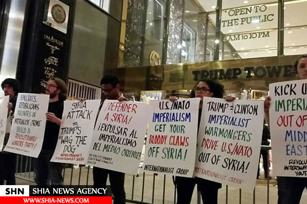 تظاهرات ضد جنگ در شهرهای آمریکا با شعارنه به جنگ در سوریه