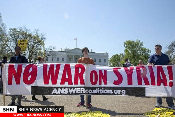 تظاهرات ضد جنگ در شهرهای آمریکا با شعارنه به جنگ در سوریه