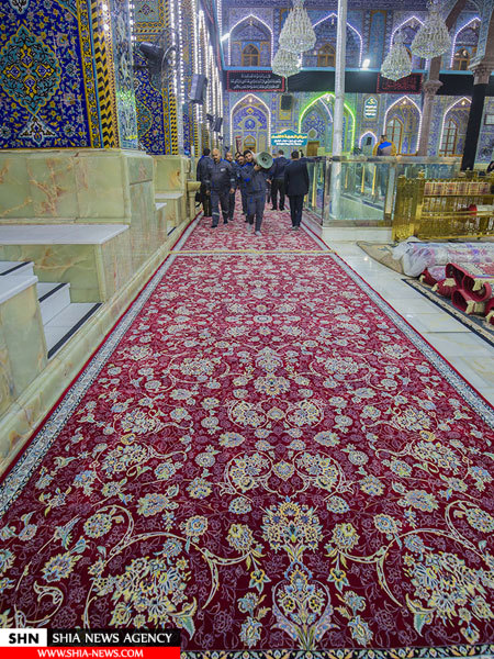 صحن‌های حرم امام حسین(ع) با فرش ایرانی مفروش شد