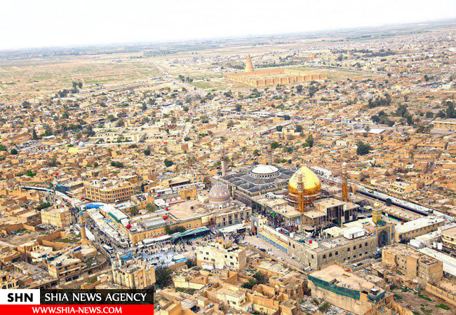 تصویر هوایی از بارگاه امام حسن عسکری در سامرا