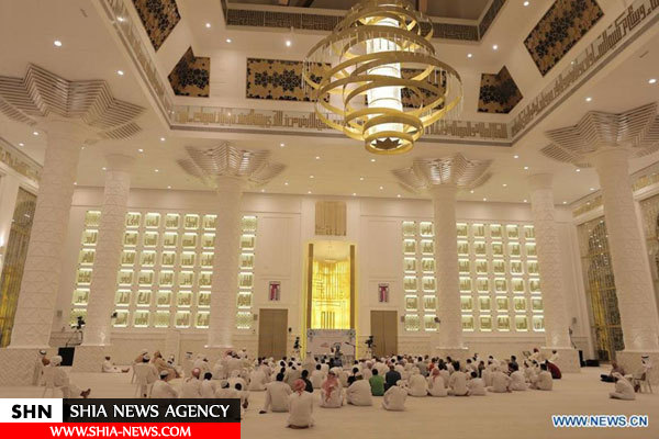 نورافشانی مسجد عجمان امارات در رمضان