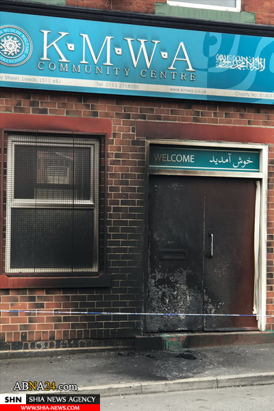 آتش زدن مسجدی در لیدز انگلیس + تصویر