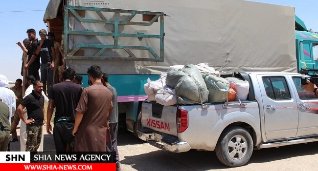 ارسال کمک های بشر دوستانه آیت الله العظمی سیستانی به مناطق تازه آزاد شده از داعش +تصاویر