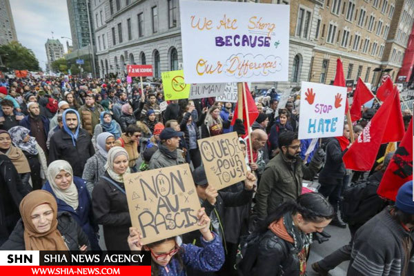 تصاویر تظاهرات ضدنژادپرستی مسلمانان در مونترال