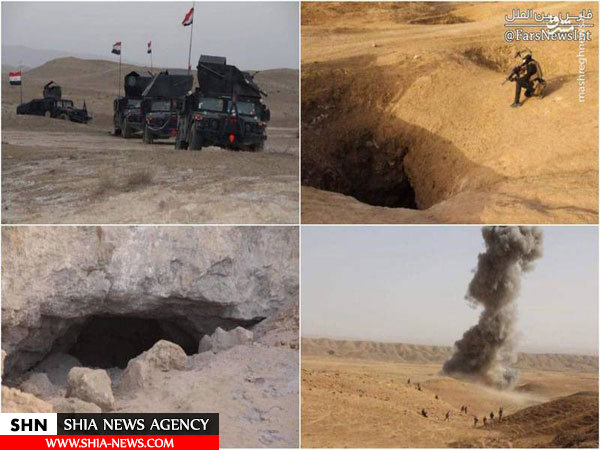 تصویر منهدم کردن تونل داعش در کرکوک