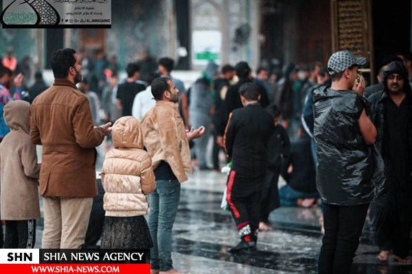 بارش رحمت الهی و حضور میلیونی زائران در حرم کاظمین