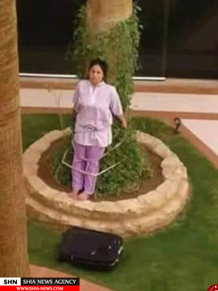 تنبیه عجیب خدمتکار خانگی توسط زوج ثروتمند عربستانی + تصاویر