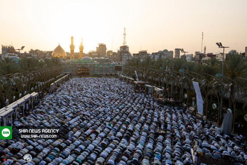 اقامه نماز عید فطر در حرم امام حسین(ع)+ تصاویر