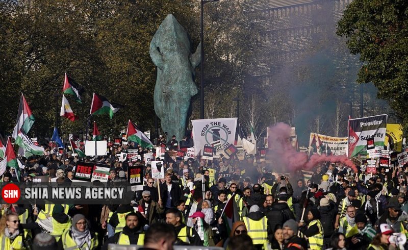 تصاویر| تظاهرات صدها هزار نفر در حمایت از فلسطین در لندن