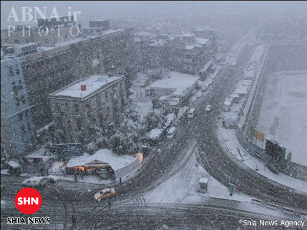 بارش برف در دمشق + تصاویر