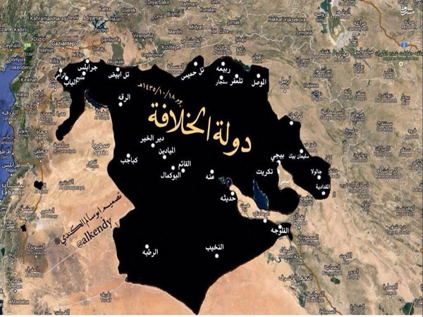 عکس/نقشه ادعایی داعش از مرزهایش
