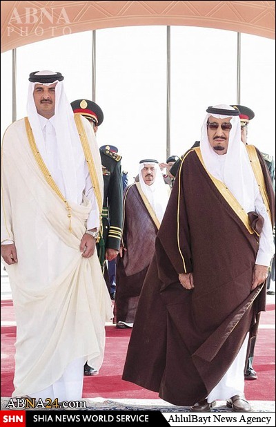 پادشاه عربستان و امیر قطر درباره داعش گفت‌وگو کردند + عکس