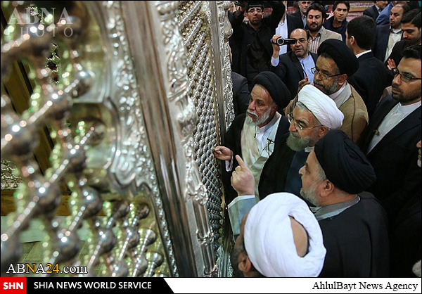 استقبال نماینده آیت الله العظمی سیستانی از رییس جمهور در کارگاه ضریح امامین عسکریین علیهماالسلام استقبال نماینده آیت الله العظمی سیستانی از رییس جمهور در کارگاه ضریح امامین عسکریین علیهماالسلام