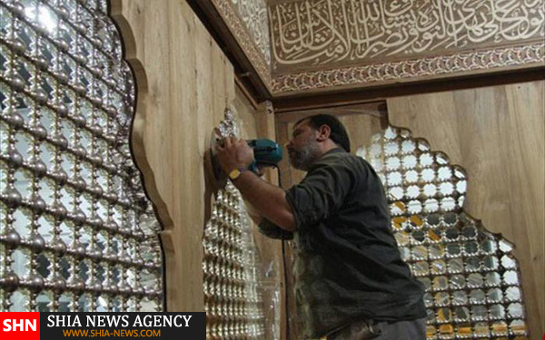 تصاویر دکور چوبی ضریح جدید حضرت عباس(ع)